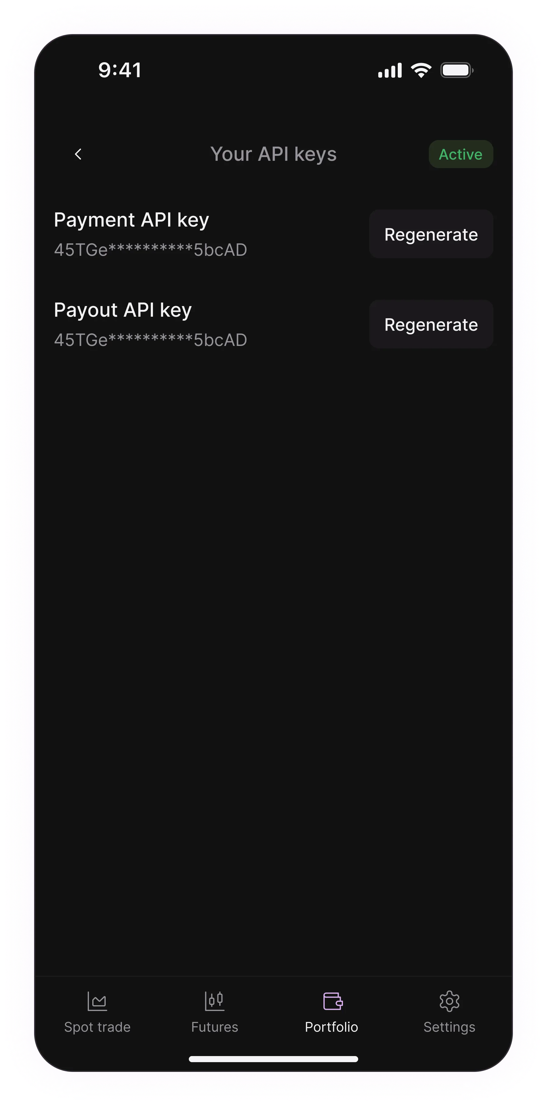 Generate API keys